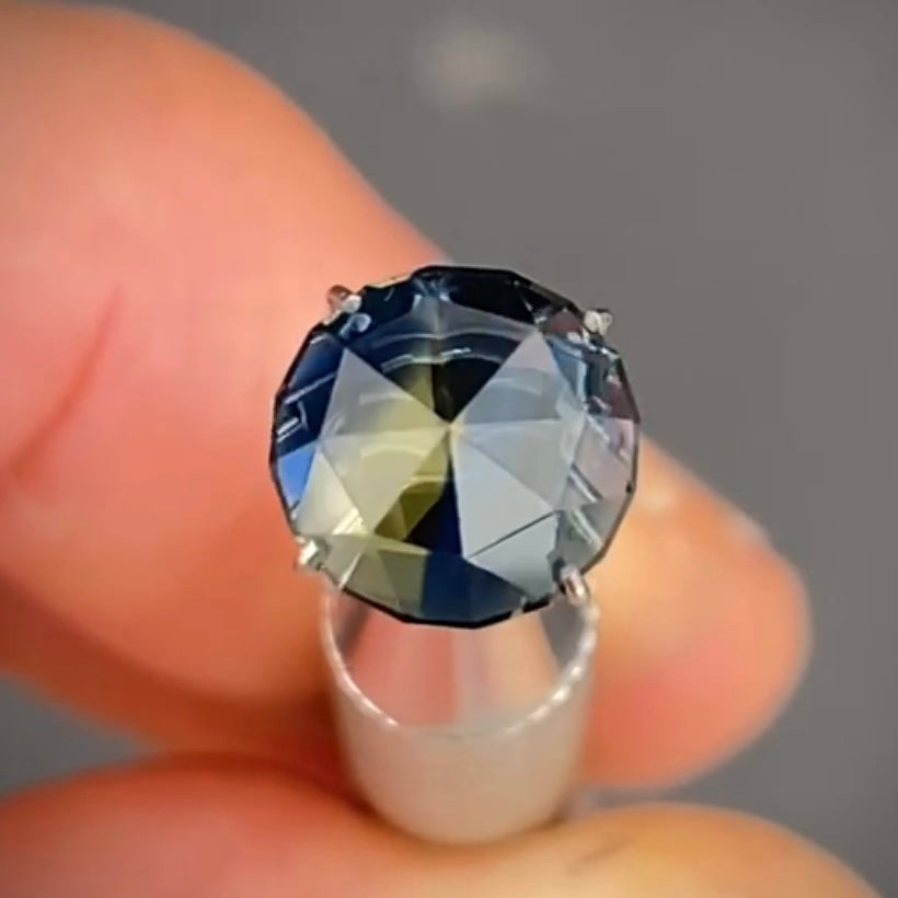 Round rose cut 2.05ct blue/yellow parti Australian Sapphire (Price Includes A Custom Made Solitare
Ring)