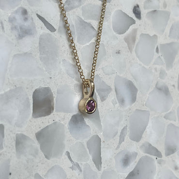 Round Pink Australian Sapphire Petite Pendant