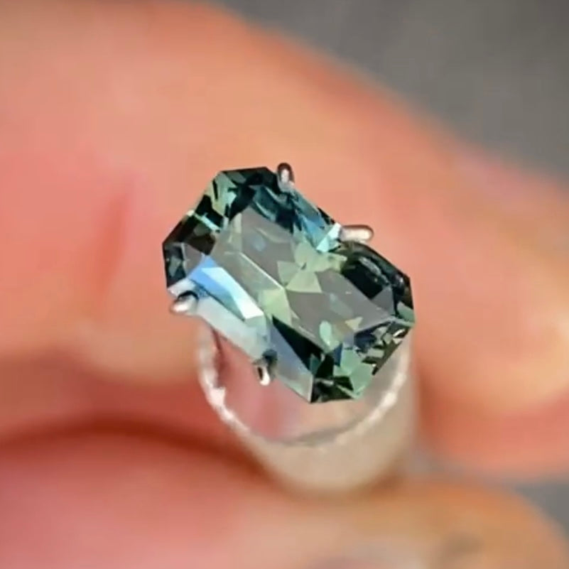Radiant 1.14ct blue Australian Sapphire (Price Includes A Custom Made Solitare
Ring)