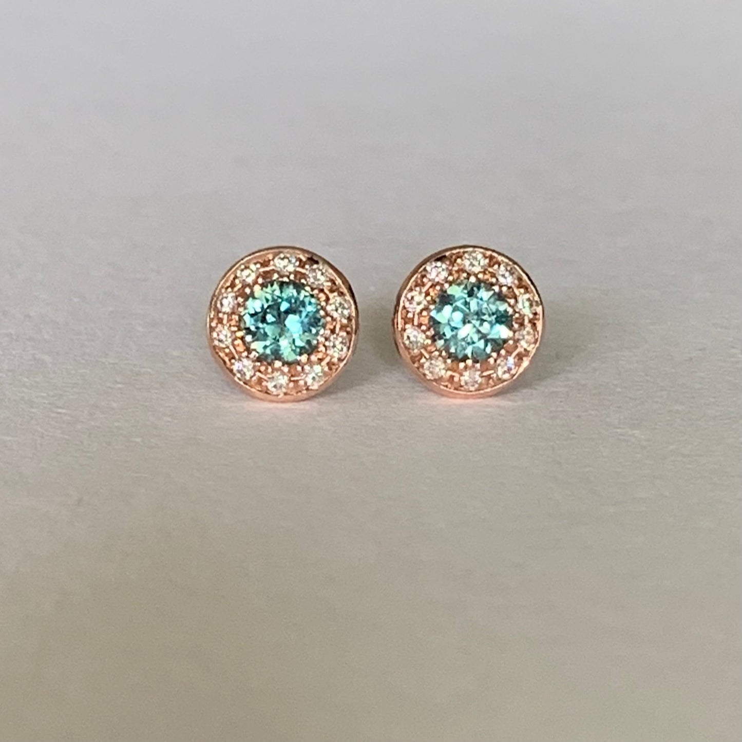 Freya Sapphire Halo Diamond earrings