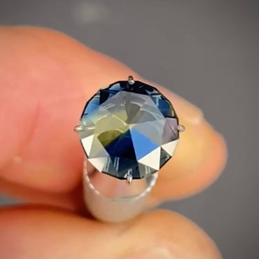 Round rose cut 2.05ct blue/yellow parti Australian Sapphire  (Price Includes A Custom Made Solitare
Ring)