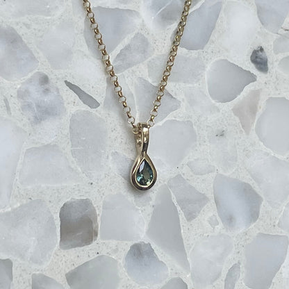 Pear cut Australian Sapphire Petite Pendant