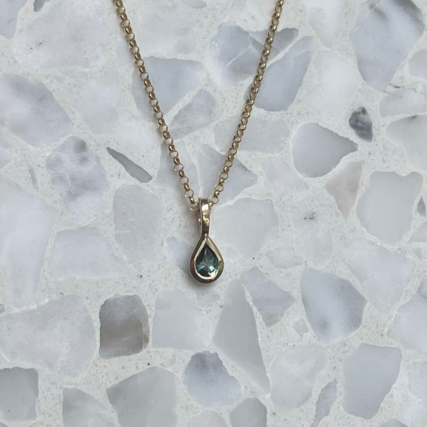 Pear cut Australian Sapphire Petite Pendant