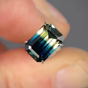 Emerald 2.24ct blue/yellow parti Australian Sapphire (Price Includes A Custom Made Solitare
Ring)