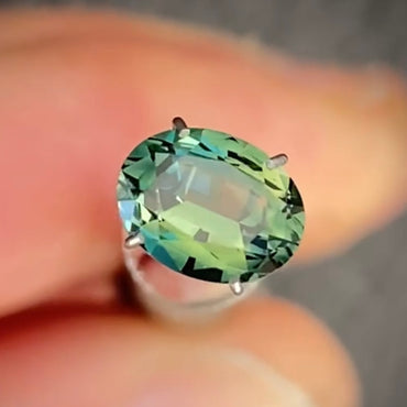Oval 1.42ct green/blue Australian Sapphire (Price Includes A Custom Made Solitare
Ring)