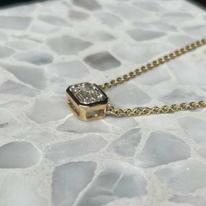 Emerald Cut Diamond Pendant
