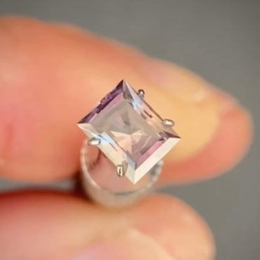Purple/Pink 0.90ct Baguette Australian Sapphire (price includes a custom made solitare ring)