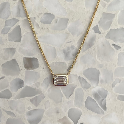Emerald Cut Diamond Pendant