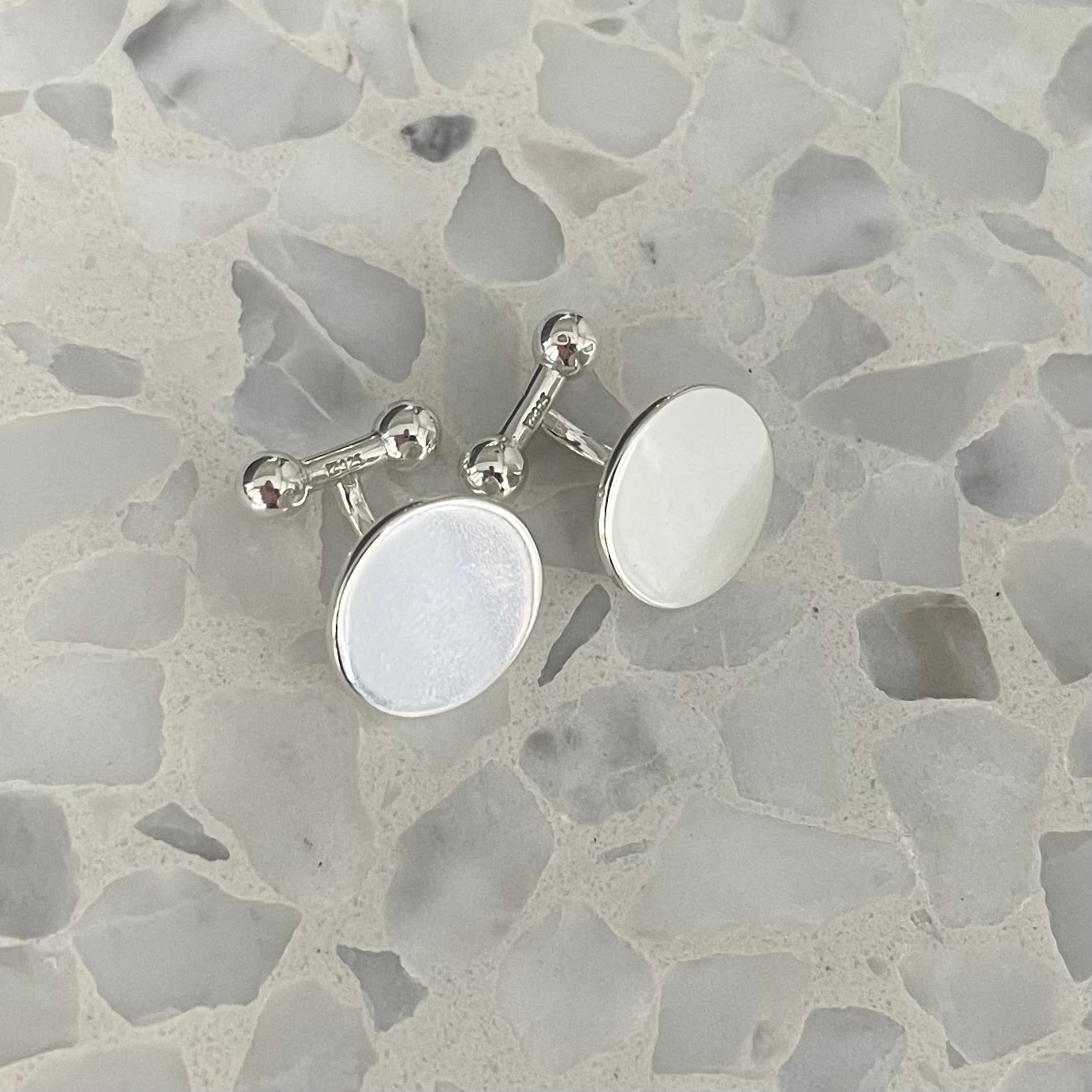 Sterling Silver round cuff links