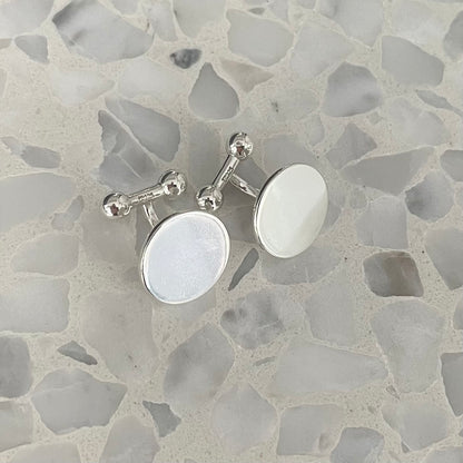 Sterling Silver round cuff links
