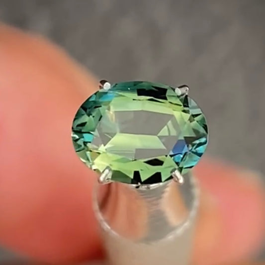 Oval 1.42ct green/blue Australian Sapphire (Price Includes A Custom Made Solitare
Ring)