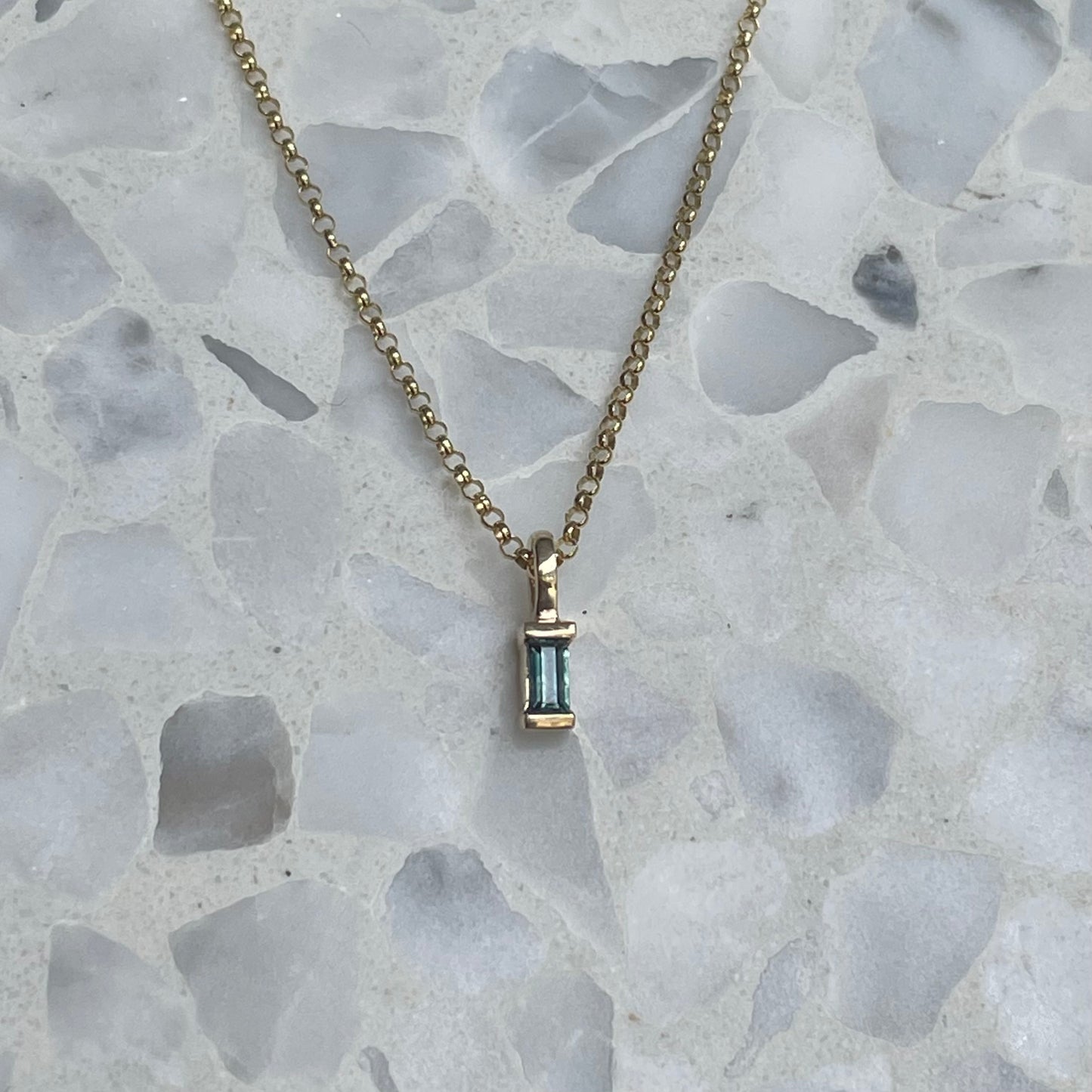 Baguette Sapphire Petite Pendant
