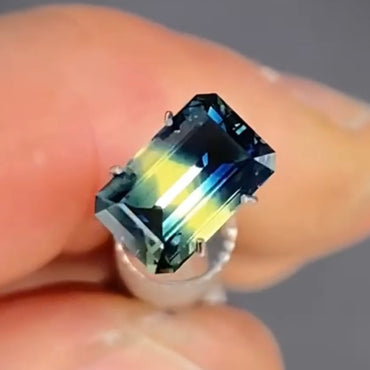 Emerald 2.47ct blue/yellow parti Australian Sapphire  (Price Includes A Custom Made Solitare
Ring)