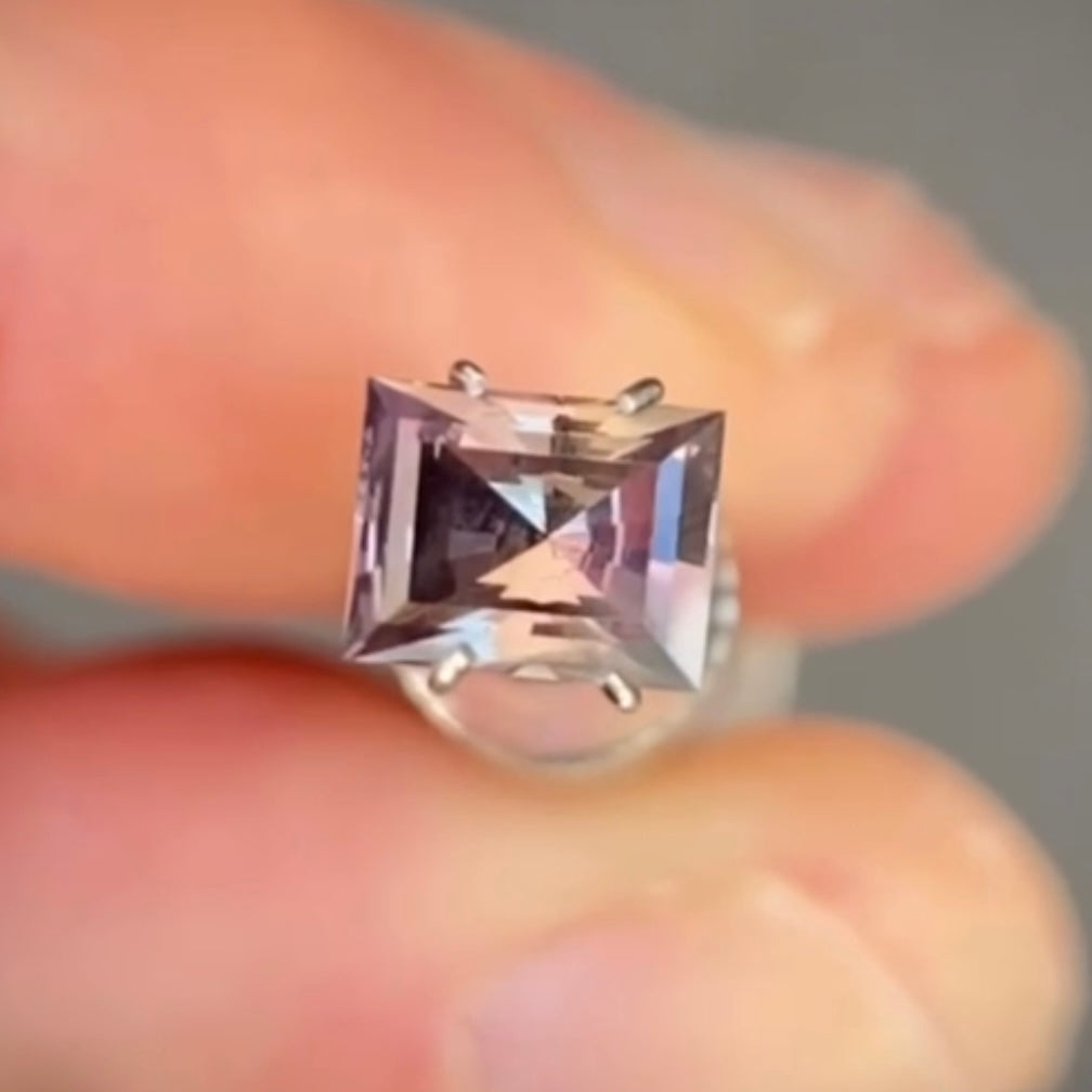 Purple/Pink 0.90ct Baguette Australian Sapphire (price includes a custom made solitare ring)