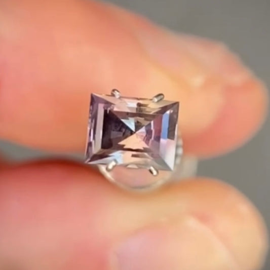 Purple/Pink 0.90ct Baguette Australian Sapphire (price includes a custom made solitare ring)