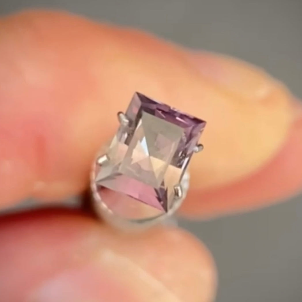 Purple/Pink 0.90ct Baguette Australian Sapphire (price includes a custom made solitare ring)