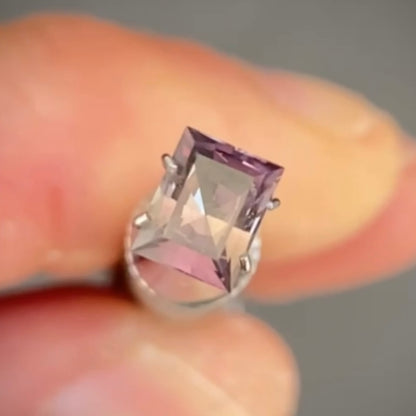 Purple/Pink 0.90ct Baguette Australian Sapphire (price includes a custom made solitare ring)