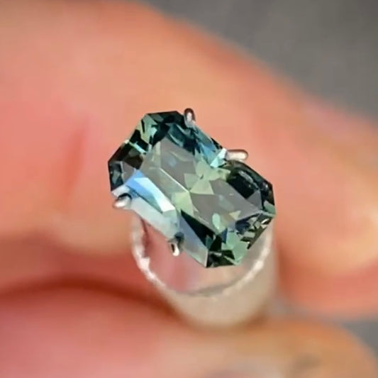 Radiant 1.14ct blue Australian Sapphire (Price Includes A Custom Made Solitare
Ring)
