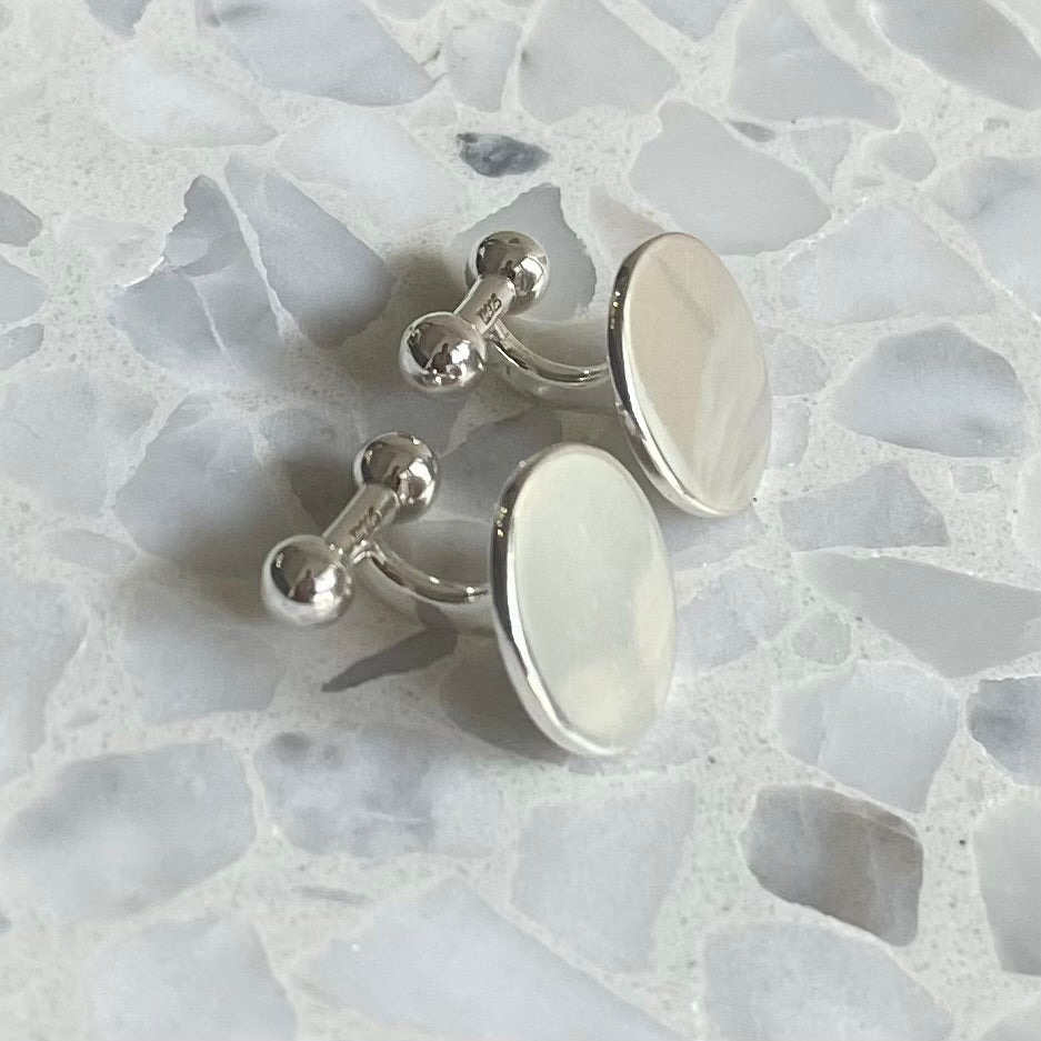 Sterling Silver round cuff links