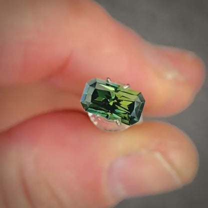 Radiant 1.05ct green Australian Sapphire