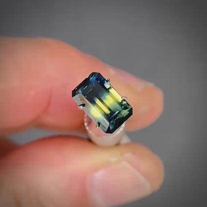 Emerald 2.47ct blue/yellow parti Australian Sapphire  (Price Includes A Custom Made Solitare
Ring)