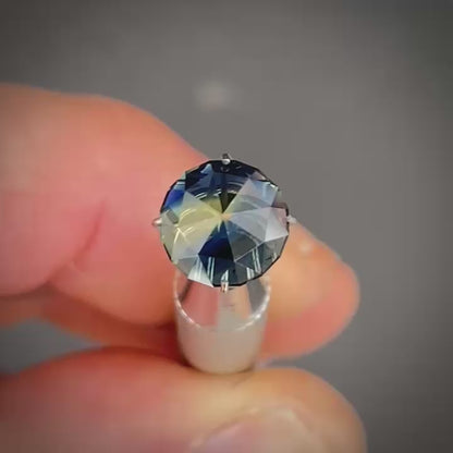 Round rose cut 2.05ct blue/yellow parti Australian Sapphire  (Price Includes A Custom Made Solitare
Ring)