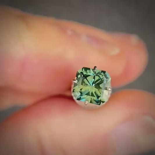 Radiant 0.95ct blue/yellow parti Australian Sapphire