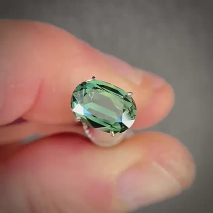 Oval 2.02ct teal Australian Sapphire (Price Includes A Custom Made Solitare
Ring)