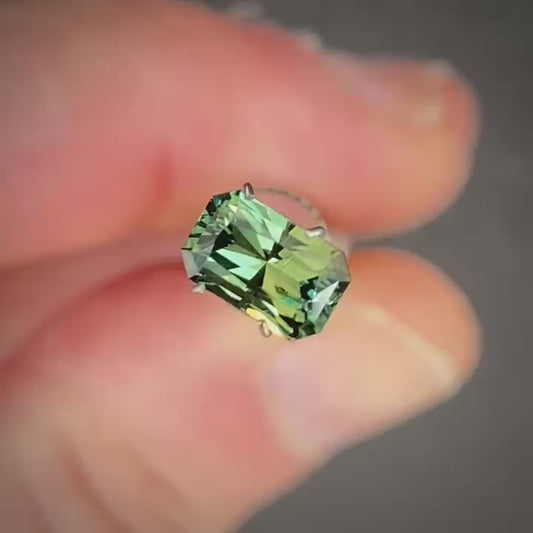 Radiant 1.19ct green/blue Natural Australian Sapphire
