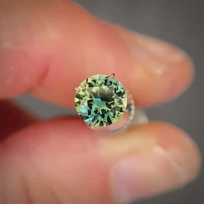 Round 0.92ct blue/yellow parti Australian Sapphire (Price Includes A Custom Made Solitare
Ring)