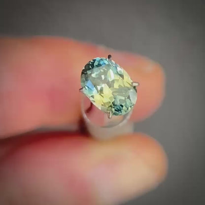 Oval 1.12ct blue/yellow parti Australian Sapphire (Price Includes A Custom Made Solitare
Ring)