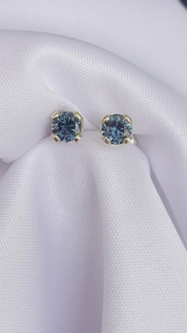 Teal Sapphire stud earrings