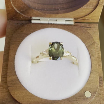 Australian Parti Oval Cut Sapphire Luna Ring