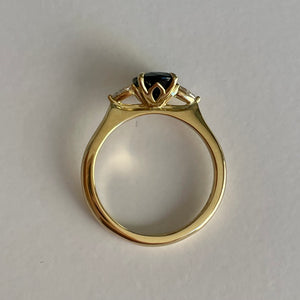 Australian Parti Oval Cut Sapphire Luna Ring