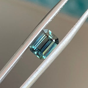 Emerald cut teal 1.52ct Australian sapphire