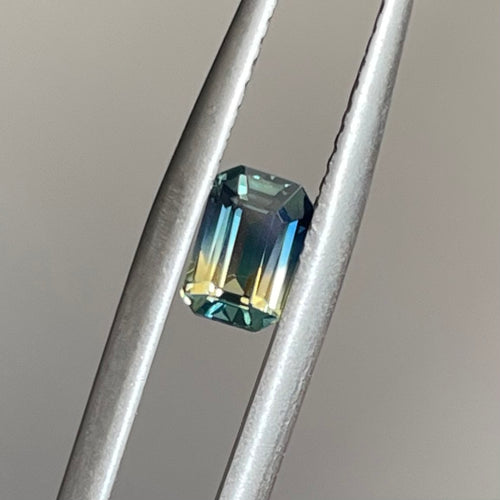 Emerald cut 0.71ct blue/green Australian sapphire