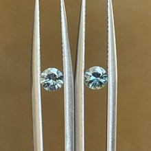 Load image into Gallery viewer, Round pair of light teal Australian sapphires