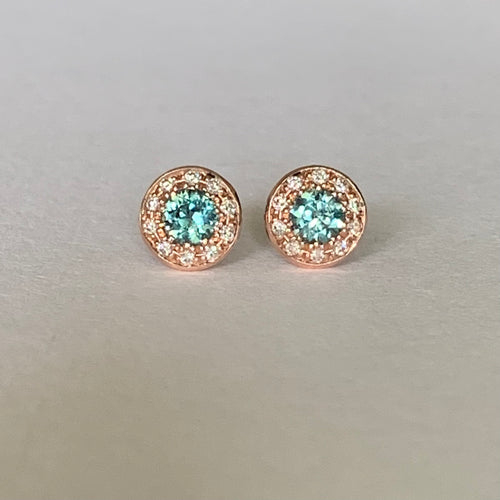 Freya Sapphire Halo Diamond earrings