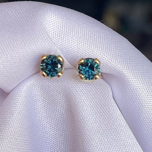 Teal Sapphire stud earrings