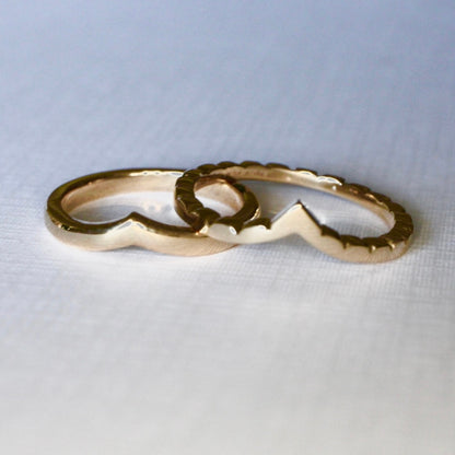 Lila Sculptured V Band  Band width 2mm  Finger Size L  14ct Yellow Gold  Made with recycled metal in our Sydney workshop
